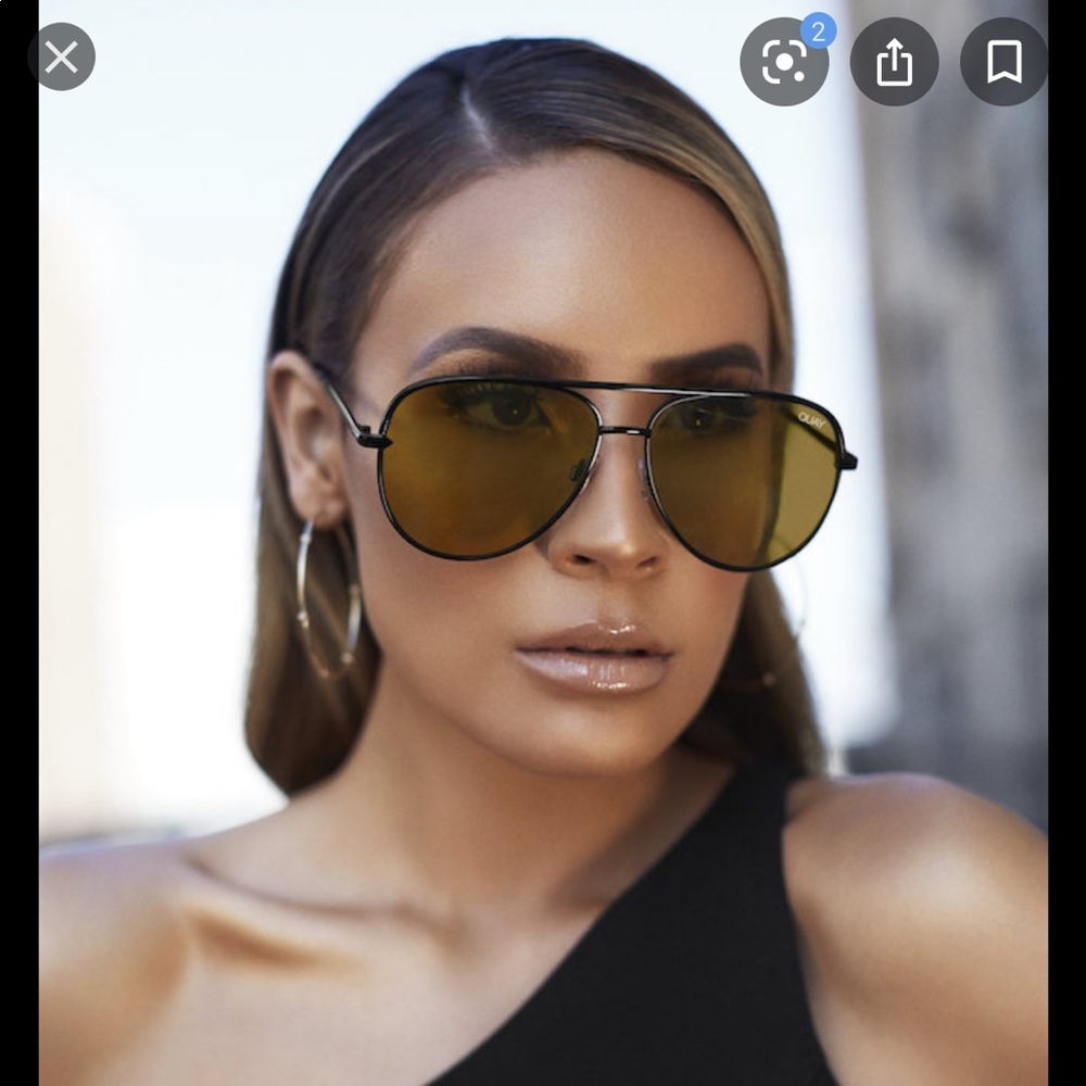 QUAY x Desi Perkins Sahara Sunglasses Black Olive
